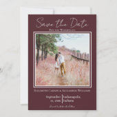 Bordeaux Minimalistische Foto Save The Date (Voorkant)