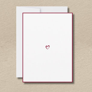 Bordeaux Minimalistische Rand Kleine Hart Geen Tek Notitiekaartje