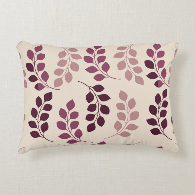 Bordeaux Modern Botanical Japandi Accent Kussen (Voorkant)
