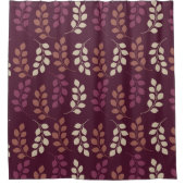 Bordeaux Modern Botanical Japandi Douchegordijn (Voorkant)