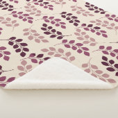 Bordeaux Modern Botanical Japandi Sherpa Deken (3/4)