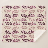 Bordeaux Modern Botanical Japandi Sherpa Deken (Voorkant (horizontaal))