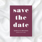 Bordeaux moderne typografie save the date bruiloft