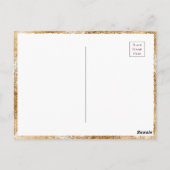 Bordeaux Monogram Bloem Goud Bedankt Briefkaart (Achterkant)