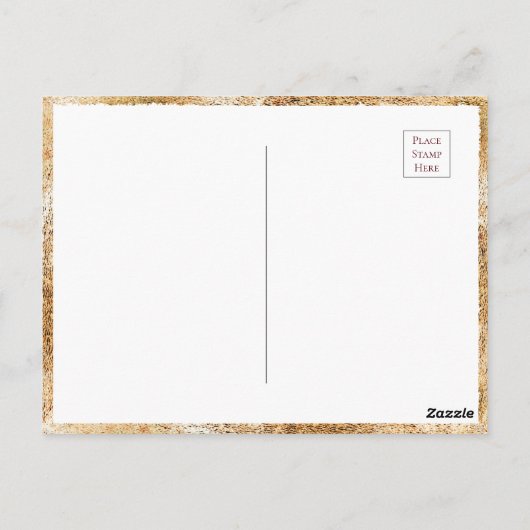 Bordeaux Monogram Bloem Goud Bedankt Briefkaart (Achterkant)