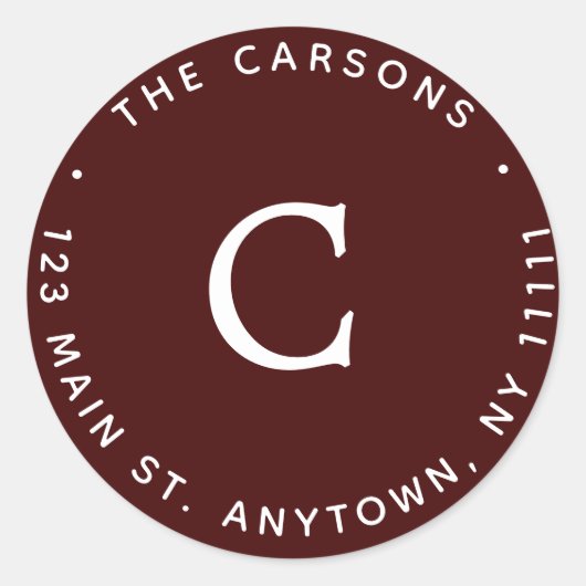 Bordeaux Monogram Rond retour adres label (Voorkant)