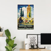 Bordeaux naar Marokko Vintage Reisposter Poster (Thuiskantoor)