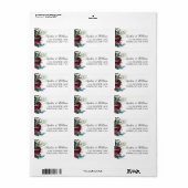Bordeaux Navy Bloem Retour Adres Labels (Full Sheet)