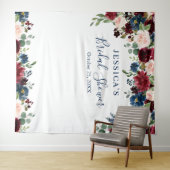 Bordeaux Navy Blush Bruiloft Feest Fotobehang Wandkleed (In Situ (horizontaal))