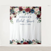 Bordeaux Navy Blush Bruiloft Feest Fotobehang Wandkleed (Voorkant)