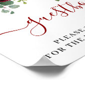 Bordeaux Navy Blush Trouwteken Ons Gastenboek Poster (Hoek)