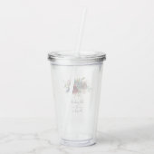 Bordeaux, Navy en Blush Roze Bruiloft Acryl Drinkbeker (Achterkant)