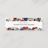 Bordeaux Navy Registry Plaats Kaarten | Mini Mini Visitekaartje (Voorkant)