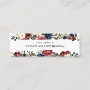 Bordeaux Navy Registry Plaats Kaarten   Mini Visitekaartje