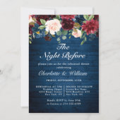 Bordeaux Navyblauw Blush Bloemen PROEFHuwelijk DIN Kaart