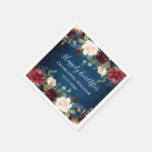 Bordeaux Navyblauw Blush Bloemrijk Landelijke Trou Servet (Hoek)