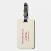 Bordeaux Nouvelle-Aquitaine France Retro Wine Bagagelabel (Achterkant verticaal)