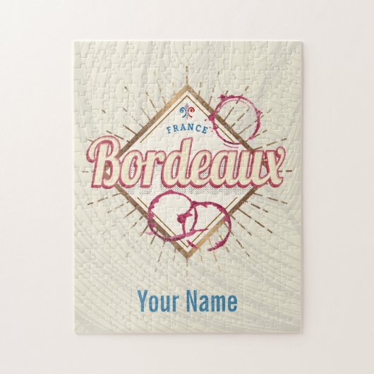 Bordeaux Nouvelle-Aquitaine France Retro Wine Legpuzzel (Verticaal)