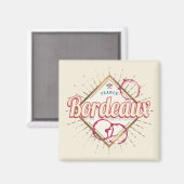 Bordeaux Nouvelle-Aquitaine France Retro Wine Magneet (Voorkant / Achterkant)