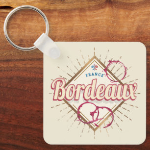Bordeaux Nouvelle-Aquitaine France Retro Wine Sleutelhanger