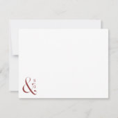 bordeaux paar monogram gepersonaliseerd briefpapie notitiekaartje (Voorkant)