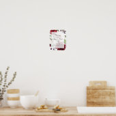 Bordeaux Paars Perzik Bloem Bruiloft Welkom Bord Poster (Keuken)