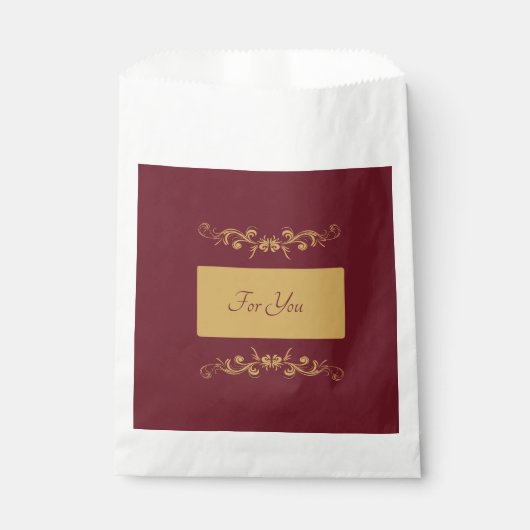 Bordeaux Personalized Favor Bag Bedankzakje (Voorkant)