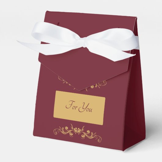 Bordeaux Personalized Favor Box Bedankdoosjes (Voorkant Zijde)