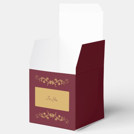 Bordeaux Personalized Favor Box Bedankdoosjes (Geopend)