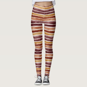 Bordeaux Perzik Oranje Rode Strepen Leggings
