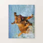 Bordeaux playing in water legpuzzel (Verticaal)