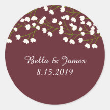 Bordeaux Plum Baby's Breath Bruiloft Stickers