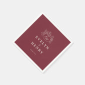 Bordeaux Pompoen Monogram Trouwservetten Servet (Hoek)