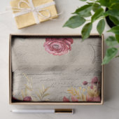  bordeaux Ranunculus bloeit oud papier (Geschenk)