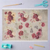  bordeaux Ranunculus bloeit oud papier (Craft)