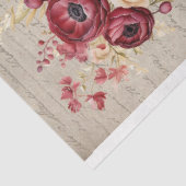 bordeaux Ranunculus bloeit oud papier (Detail)