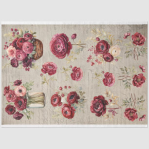 bordeaux Ranunculus bloeit oud papier