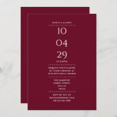 Bordeaux repetitie diner datum kaart (Voorkant / Achterkant)