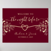 Bordeaux repetitie diner welkomstbord poster (Voorkant)