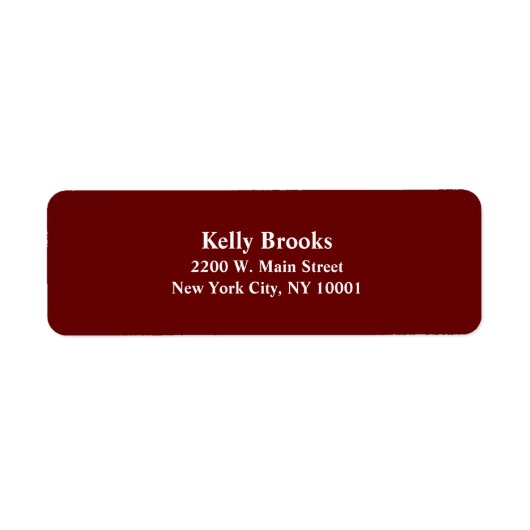 Bordeaux retour adreslabels etiket (Voorkant)