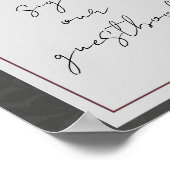 Bordeaux rode rozen schimmige bloemen teken gasten poster (Hoek)