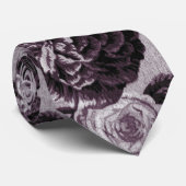 Bordeaux Rood  Bloemen Tegelstof Stropdas (Opgerold)