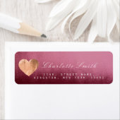 Bordeaux rood hart roze goud retour adres labels (Insitu)