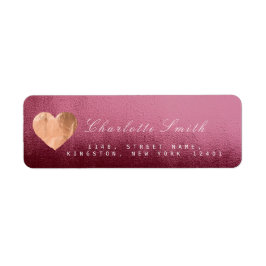 Bordeaux rood hart roze goud retour adres labels