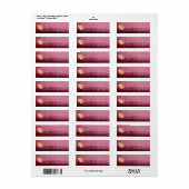 Bordeaux rood hart roze goud retour adres labels (Full Sheet)