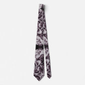 Bordeaux Rood Vintage Bloemendoekstof Stropdas (Voorkant)