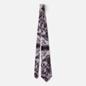 Bordeaux Rood Vintage Bloemendoekstof Stropdas (Achterkant)