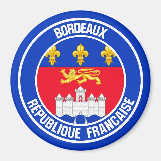 Bordeaux Round Emblem Magneet (Voorkant)