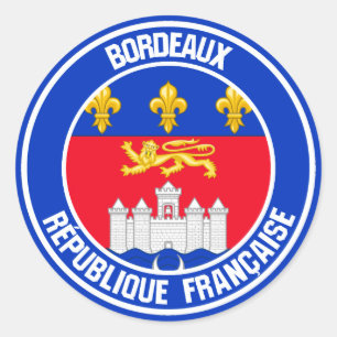 Bordeaux Round Emblem Ronde Sticker