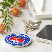 Bordeaux Round Emblem Sleutelhanger (Zijkant)